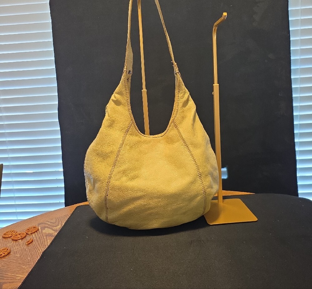 Lucky Brand Mustard Yellow Leather Hobo Bag - Picture 2 of 7